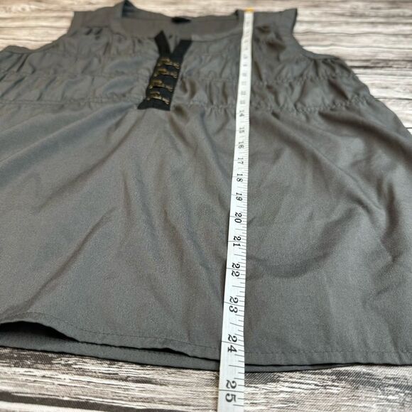 Converse One Star Women's Sleeveless Blouse Gunmetal Grey Gray S SM Small Light - Picture 13 of 13
